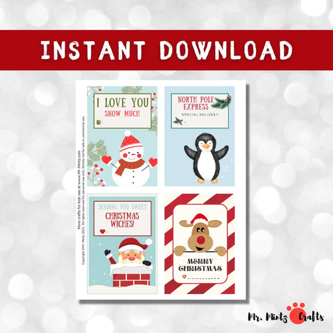 Candy Cane printable cards that you can give away as gifts. They are also perfect for witnessing at Christmas time! They also make great party favors!