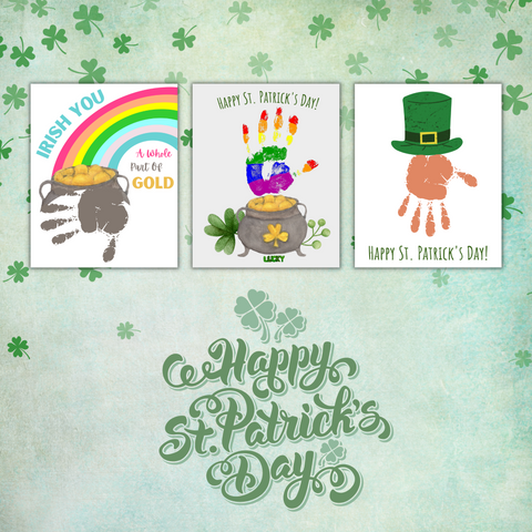 Adorable St Patricks Day Handprint Craft is such a fun art project to try in March! Cute St Patrick's Day arts and crafts for kids!!