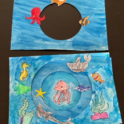 Make an animal habitat diorama 'under the sea' with this beautiful papercraft ocean activity set. Fun & easy DIY diorama craft for kids to make. Makes a beautiful classroom display, center, or school project with hands-on learning about sea creatures and ocean animal habitats.