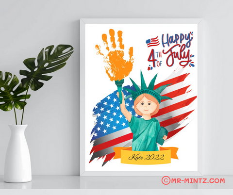 Handprint Art 4th of July Printable | Statue of Liberty Craft | Independence Day Handprint Art Craft