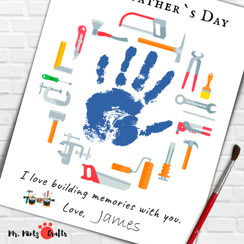 Father's Day handprint art for dad. A fun handprint idea for toddlers and preschoolers that looks like dad!
