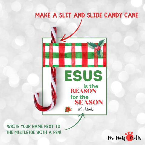 Jesus is the Reason for the Season Candy Cane printable cards with poem that you can give away as gifts. They are also perfect for witnessing at Christmas time! They also make great party favors!