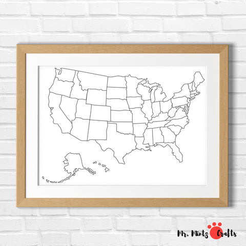Use this outline map of the United States for anything you can think of! Keep track of states you have received orders from for your business, states you&#39;ve visited across the country, or let your children color as they learn the US!
