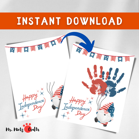 Add whimsy to your 4th of July with our Gnome Handprint Craft. Kids create an adorable gnome holding balloons using their handprints. Perfect for decorations or gifts, its a delightful way to celebrate the holiday!