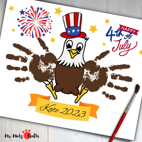 Use our printable template to make this bald eagle craft with kids. This also makes a great patriotic craft and is great around 4th of july.