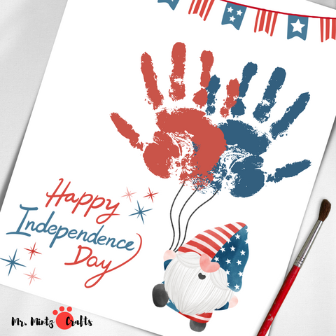 Add whimsy to your 4th of July with our Gnome Handprint Craft. Kids create an adorable gnome holding balloons using their handprints. Perfect for decorations or gifts, its a delightful way to celebrate the holiday!