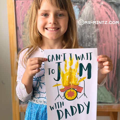 You Rock Dad Father's Day Handprint Craft Template Quick and Easy Craft that makes a great gift!