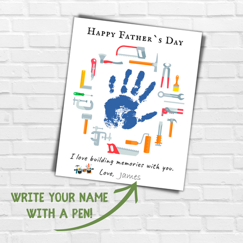 Father's Day handprint art for dad. A fun handprint idea for toddlers and preschoolers that looks like dad!