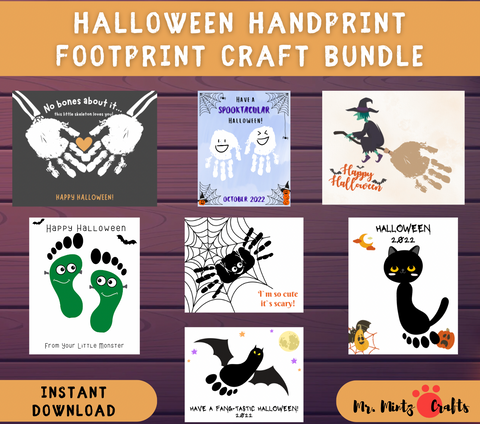 Halloween Handprint Footprint Art Craft Bundle