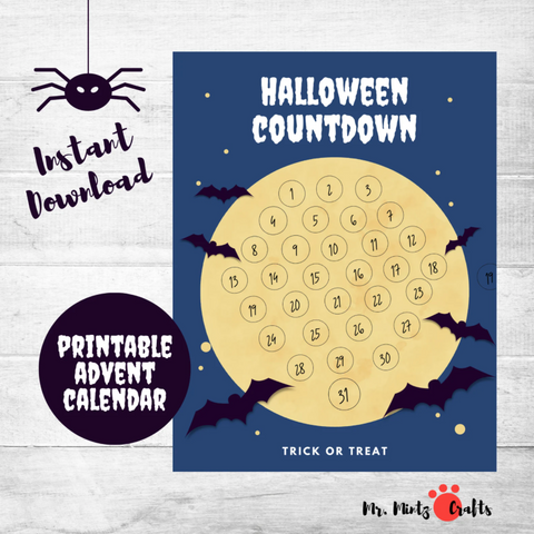 Printable Halloween Countdown Calendar for Kids