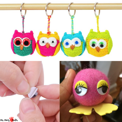 Our colorful wiggle eyes are your best choice. These Wiggle eyes with eyelashes are perfect for any scrapbooking, handcrafts, doll making, invitation cards decoration and so much more embellishments.