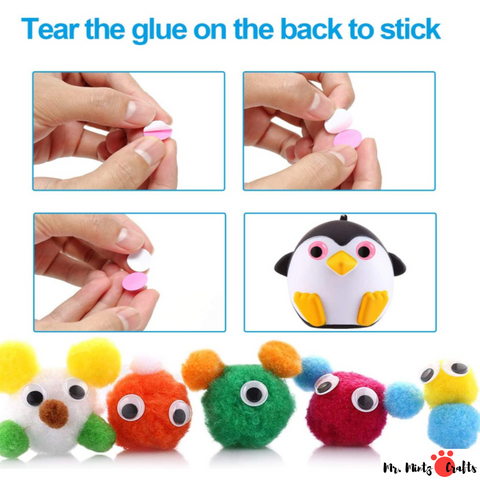 CUJMH 100 Self Adhesive Googly Eyes Stick on Sticky Wobbly-Wiggly Craft 6- 20mm New H5h0, 200mm