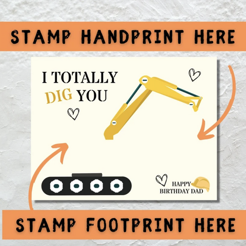 Celebrate your construction-loving dad's birthday with our handprint craft that says, I dig my awesome dad! This personalized gift is a heartfelt way to show your appreciation. Perfect for construction-themed birthdays, it promotes creativity and captures cherished memories.