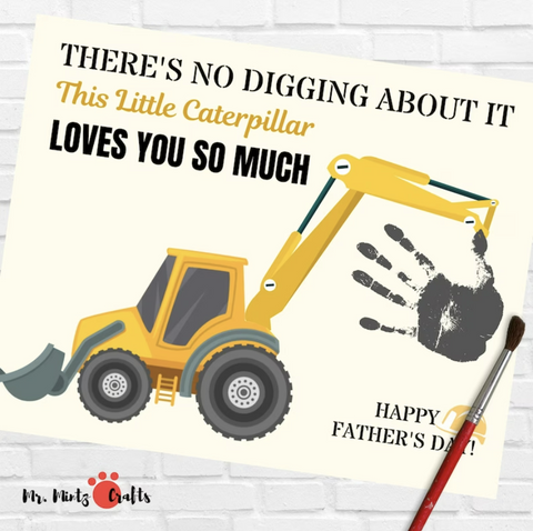 Make a one-of-a-kind piece with our Theres No Digging About It Handprint Keepsake Idea. Perfect kid friendly DIY gift for Fathers Day!