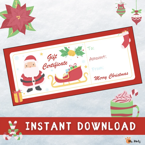 These gift certificates can be given to friends at a Christmas party.