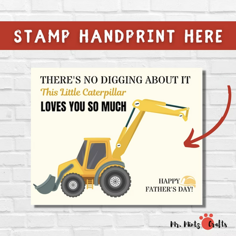 Make a one-of-a-kind piece with our Theres No Digging About It Handprint Keepsake Idea. Perfect kid friendly DIY gift for Fathers Day!