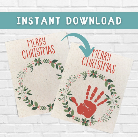 If you’re looking for a personalized Christmas gift your kids can make, try these handprint craft! This Merry Christmas handprint keepsake is perfect to use as a Christmas card made by the kids for family and friends.