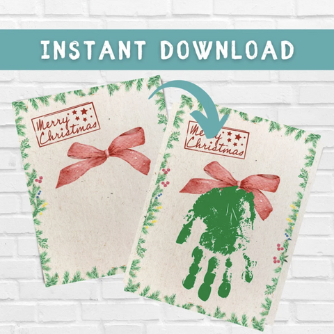 If you’re looking for a personalized Christmas gift your kids can make, try these handprint craft! This Merry Christmas handprint keepsake is perfect to use as a Christmas card made by the kids for family and friends.