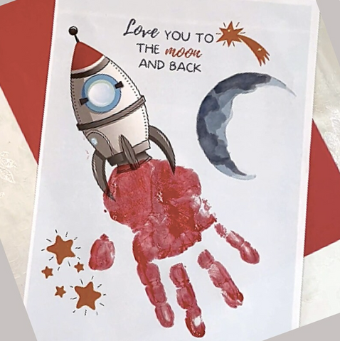 It's so special when kids make homemade cards for loved ones. This Love You to the Moon and Back card is perfect for Father's Day.