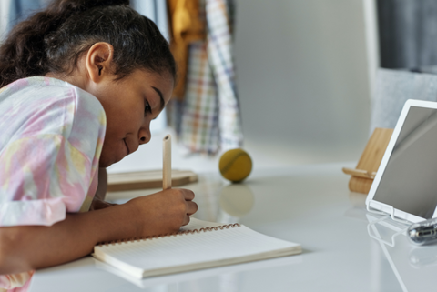 Story paper pages with a blank picture space on the top half and primary ruled lines on the bottom half of the page. The dotted midline and thick baseline make handwriting practice easier for kids in preschool and elementary school learning how to write. 