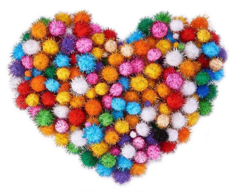 Multi-Color Glitter Pom Poms. Assorted Sizes. 200pcs – Mr. Mintz Crafts