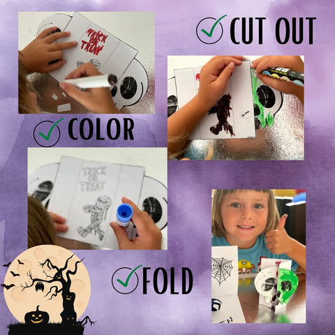 This Halloween Pop Up Card is super easy for kids to make using our printable template. Say Happy Halloween with this spooky card.