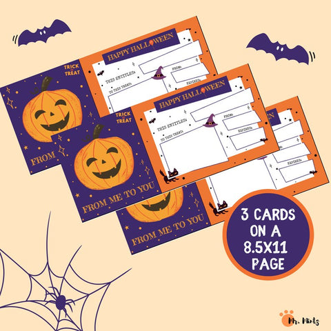 These gift certificates can be given to friends at a Halloween party or given out to trick-or-treaters in lieu of unhealthy sweet treats. 