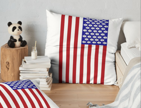patriotic flor pillow