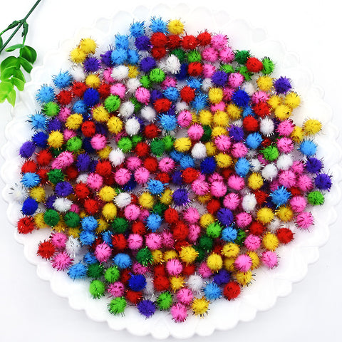 4000pcs 1 cm Glitter Tinsel Pom Poms Sparkle Fluffy PomPom Balls for DIY  Craft Making Party Decoration Assorted Color