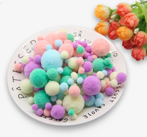 4000pcs 1 cm Glitter Tinsel Pom Poms Sparkle Fluffy PomPom Balls for DIY  Craft Making Party Decoration Assorted Color