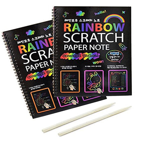 deziine®A6 Drawing Book 10 Pages Rainbow Scratch Paper Notes Scratch Art  Activity Books 5.5 inch x 4 inch Scratch Magic Doodle Note Pad for Kids  Arts and Crafts Perfect Travel Activity (Pack