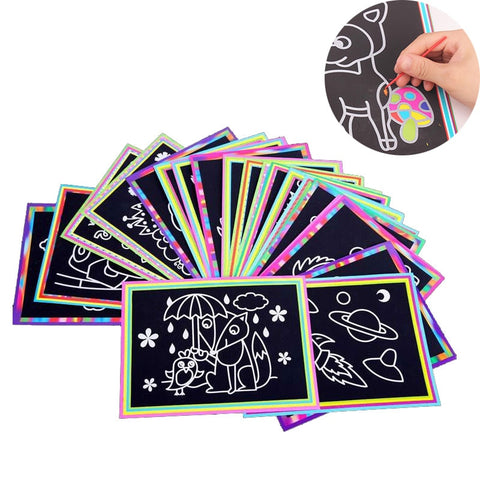 Scratch Art Book for Kids, 10 Large Rainbow Scratch Paper – Mr. Mintz Crafts