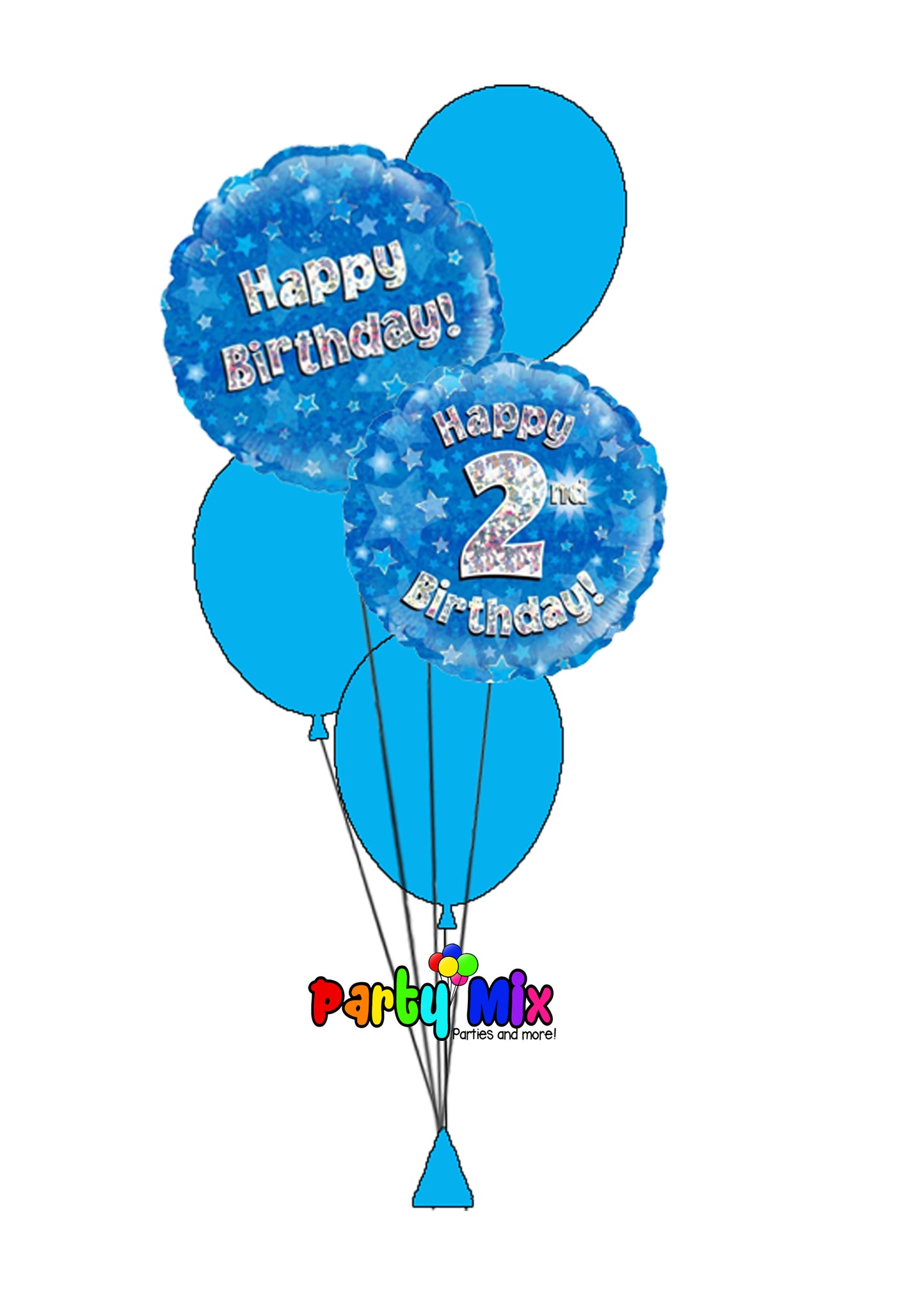 Blue Age Birthday Balloon Bouquet – Party Mix - Perth Party Supplies