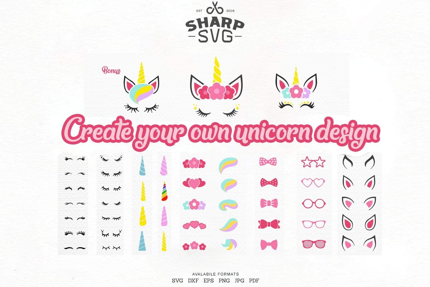 Download Create Your Own Unicorn Design Unicorns Svg Templates Sharpsvg