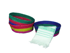 mexican palm baskets with woven cotton napkin