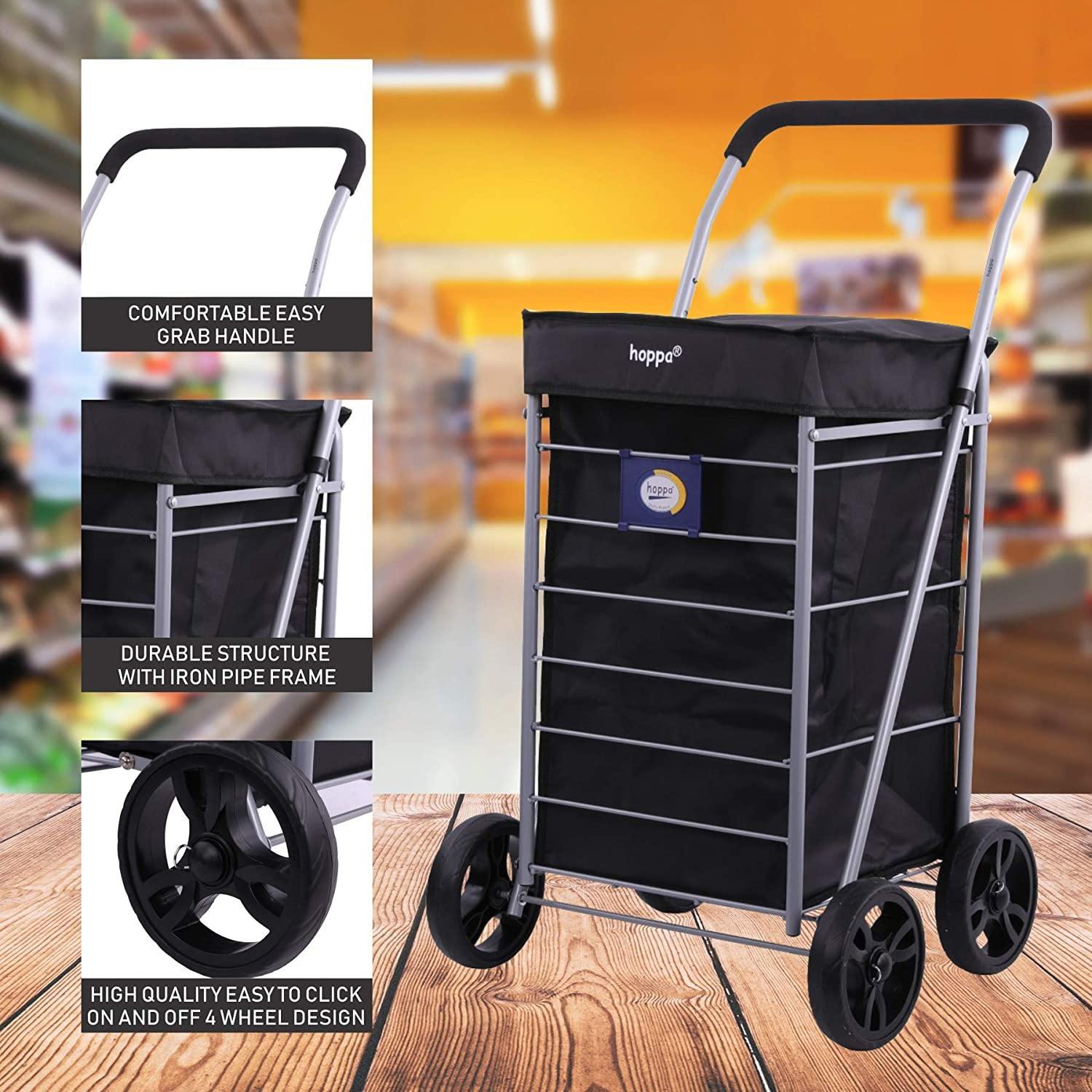 Hoppa Lightweight 4-Wheel Premium 2023 Model Folding Shopping Trolley ...