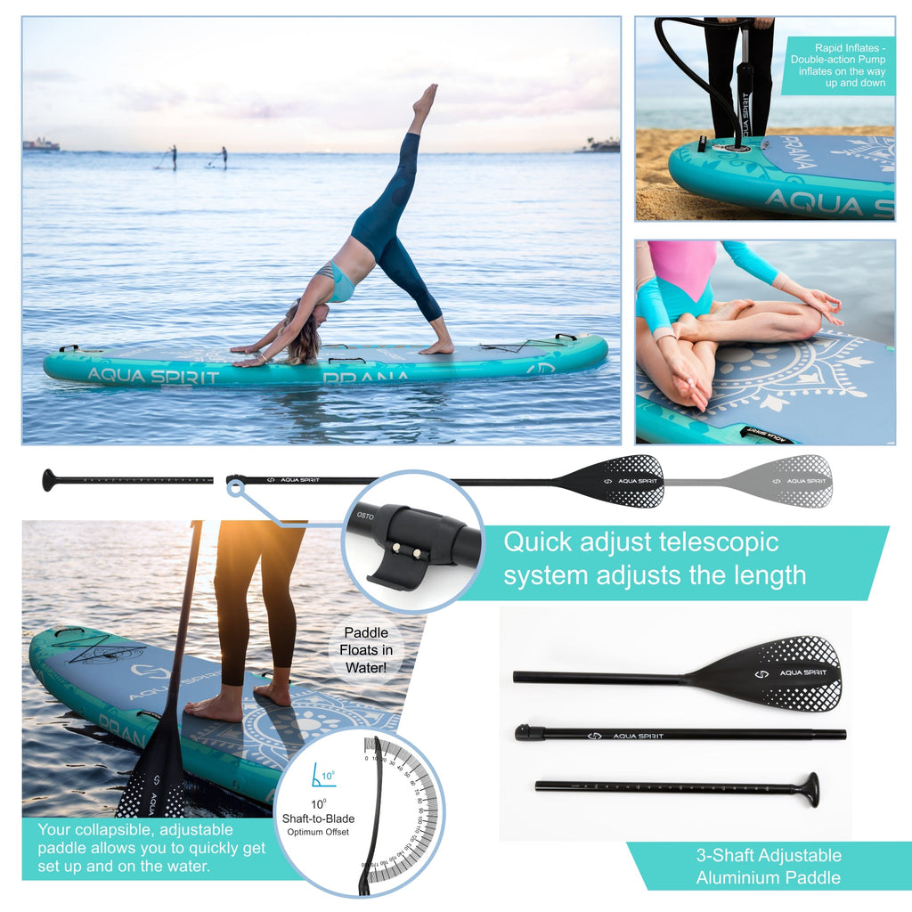 Aqua Spirit Prana 10′8″ Yoga Water AquaFitness Stand Up Paddle Board K –  Aqua Spirit iSUPs UK