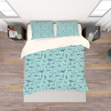 3D Blue Shark Whale Octopus Jellyfish Shrimp Quilt Cover Set Bedding Set Pillowcases 97