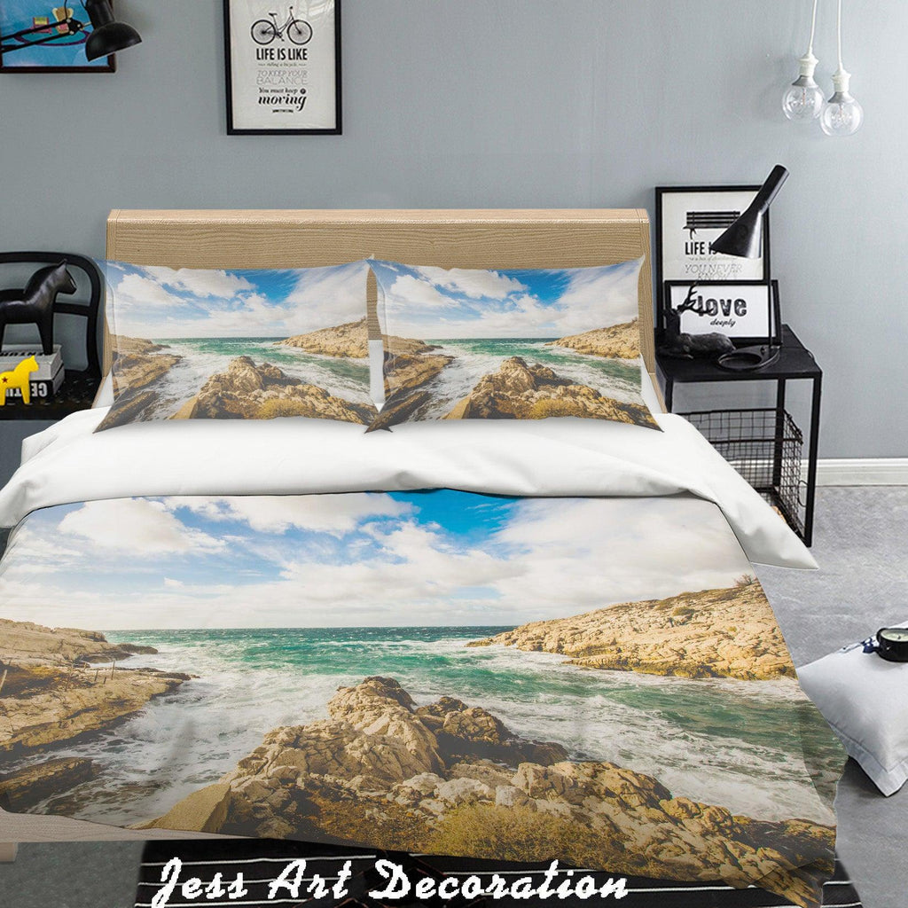 3d Blue Sky Seaside Quilt Cover Set Bedding Set Pillowcases 77