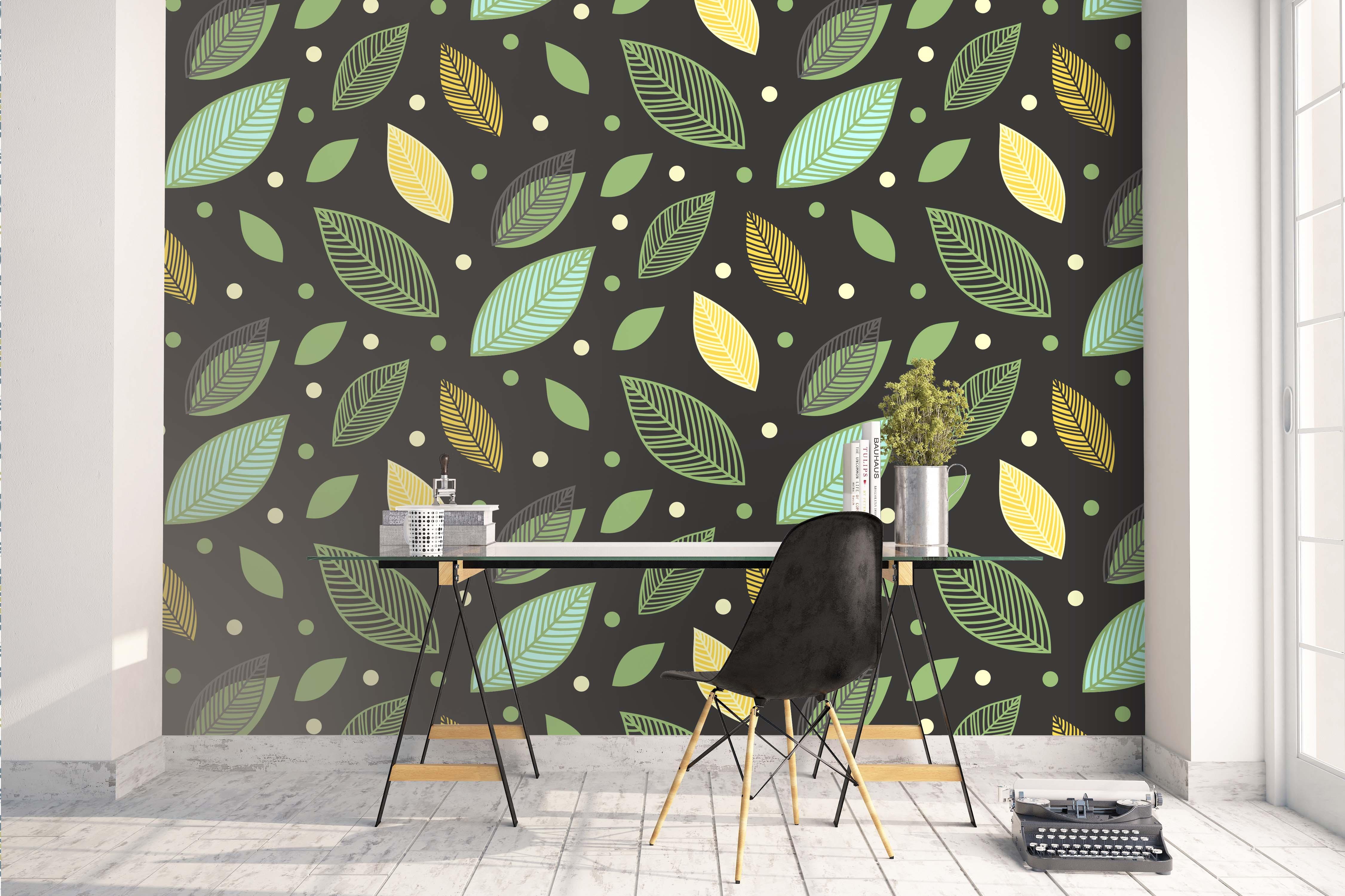 3D Green Leaves Wall Mural Wallpaper 132 | Jessartdecoration