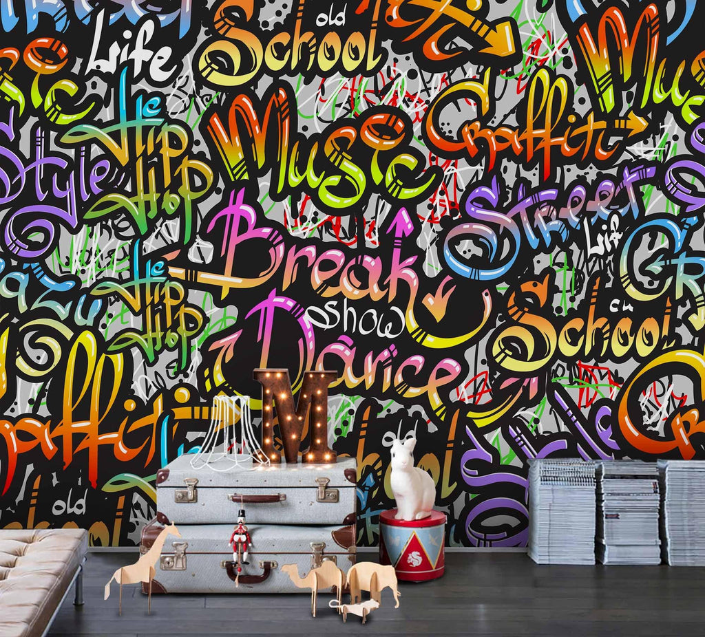 3d Break School Dance Street Graffiti Wall Mural Wallpaper Sf Jessartdecoration