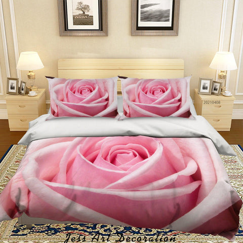 pink rose quilt set