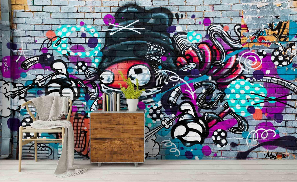 3d Colourful Abstract Graffiti Art Monster Wall Mural Wallpaper Zy D83 Jessartdecoration