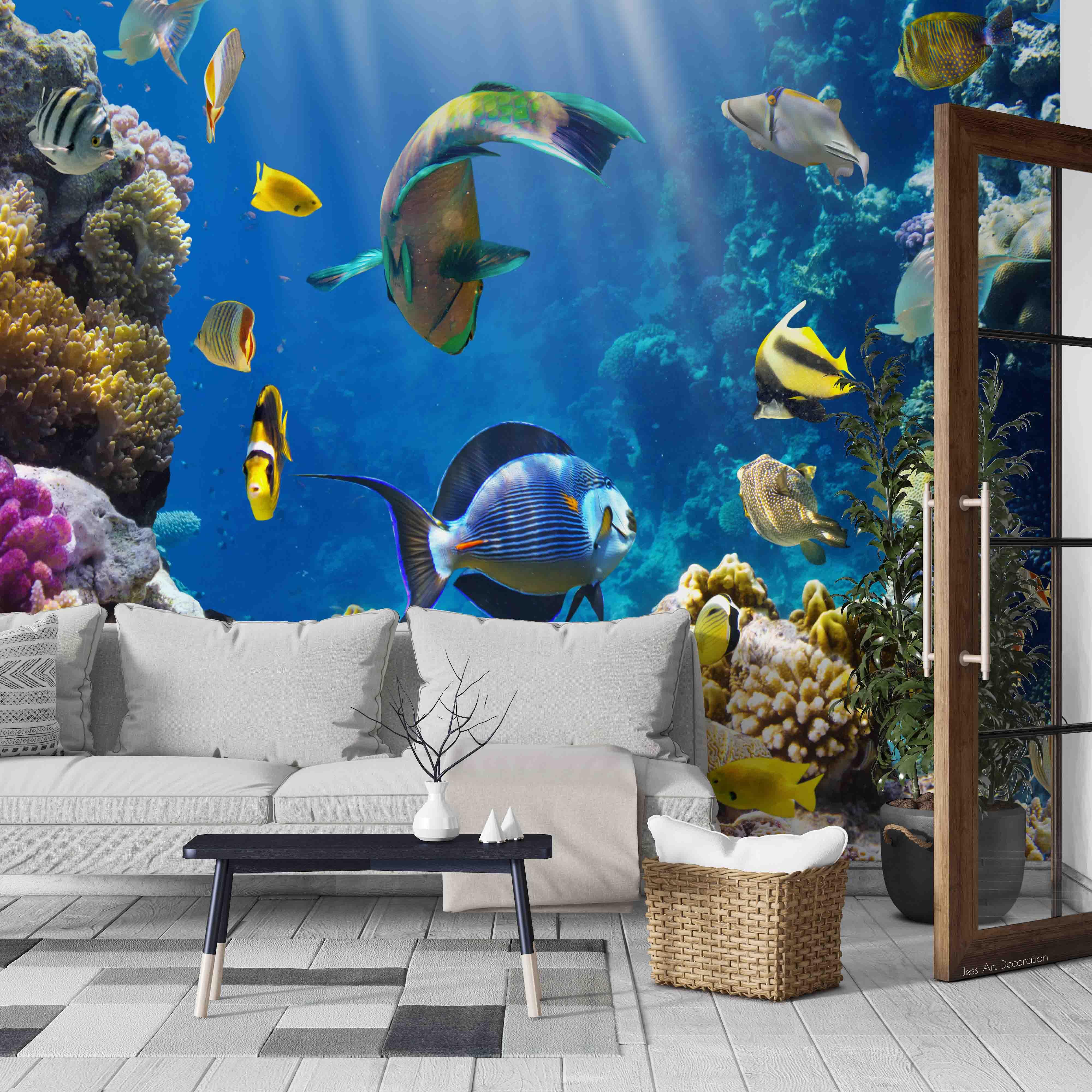 3D Marine Coral Fish 28169NA Wallpaper Wall Murals Removable