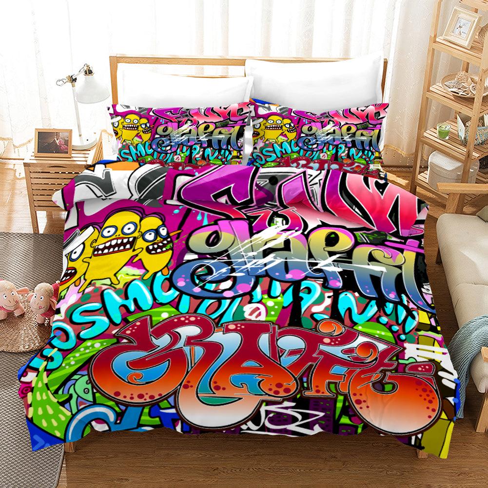 3d Street Graffiti Quilt Cover Set Bedding Set Pillowcases 203