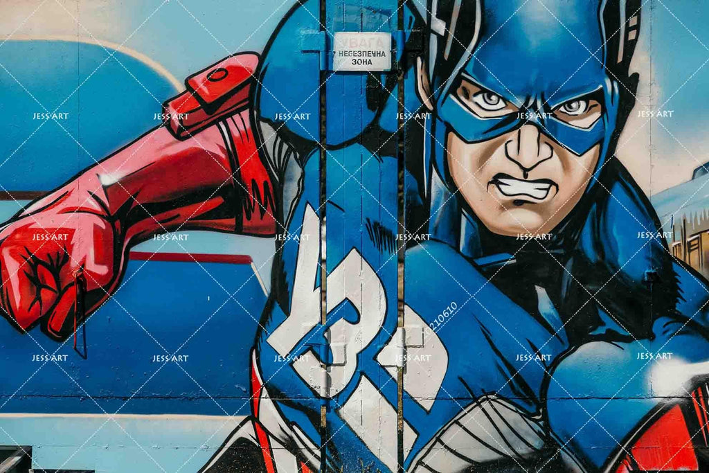 3d Hand Painted Graffiti Marvel Avengers Wall Mural Wallpaper Sww17 Jessartdecoration