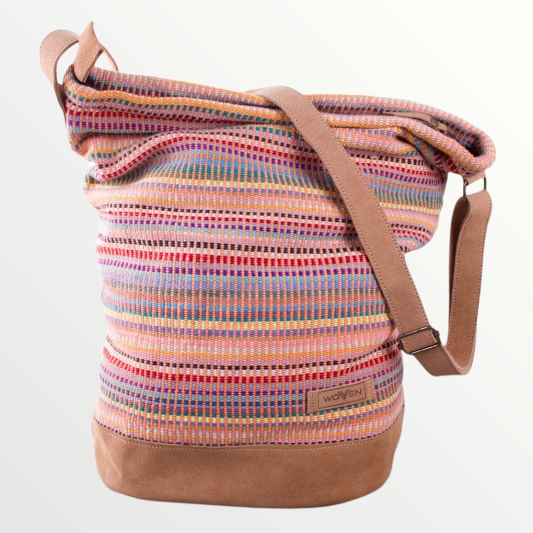 MUNIMUNI Aasha Top Yoga Mat Bag by Woven - Light Purple Recycle Pattern