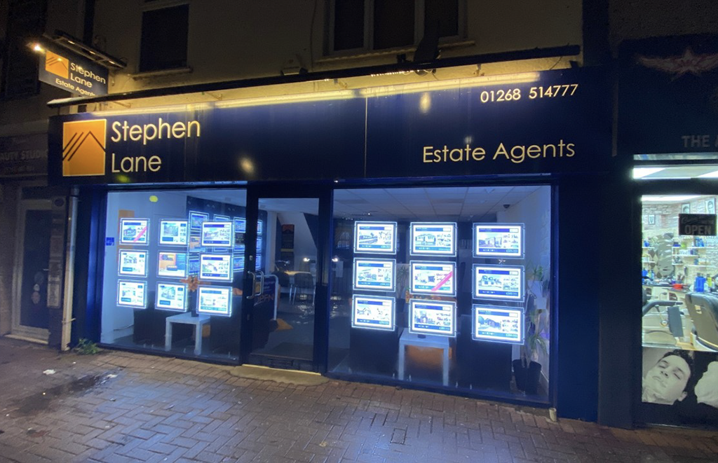 Stephen Lane Estate Agents with LED window displays by iSpi Trade