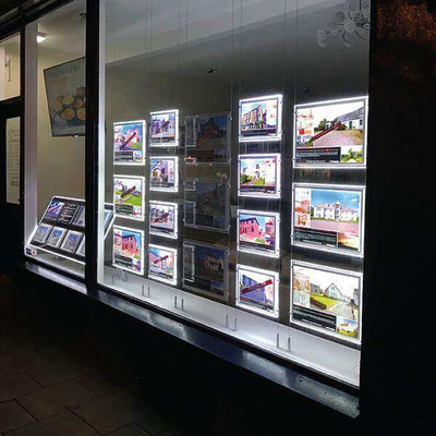 A3 LED Window Display Illuminated Kits, landscape - 3 Panel