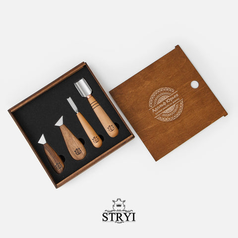 Wood Carving Set of 7 Tools for Chip Carving STRYI Profi